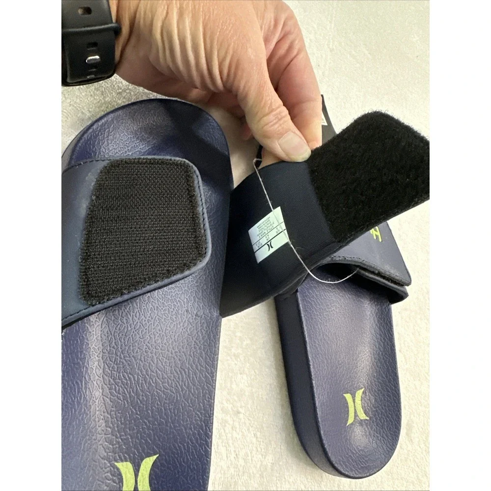 Hurley Kids Navy‎ Blue Slide Sandals with Logo Size 5